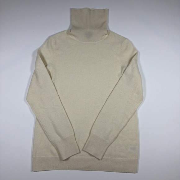Talbots Sweaters - Talbots Pure Cashmere Turtleneck Sweater Womens M Tan Beige Long Sleeve Soft